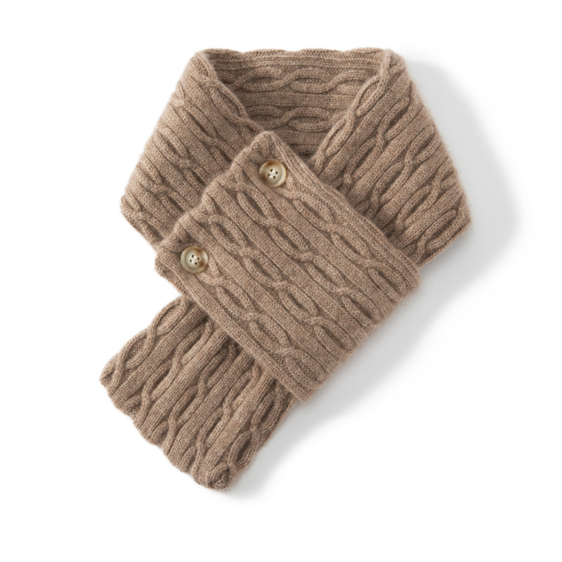 K1658 Cashmere scarf for men and women autumn and winter 2024 new style warm thickened small scarf cross neck cover fake collar