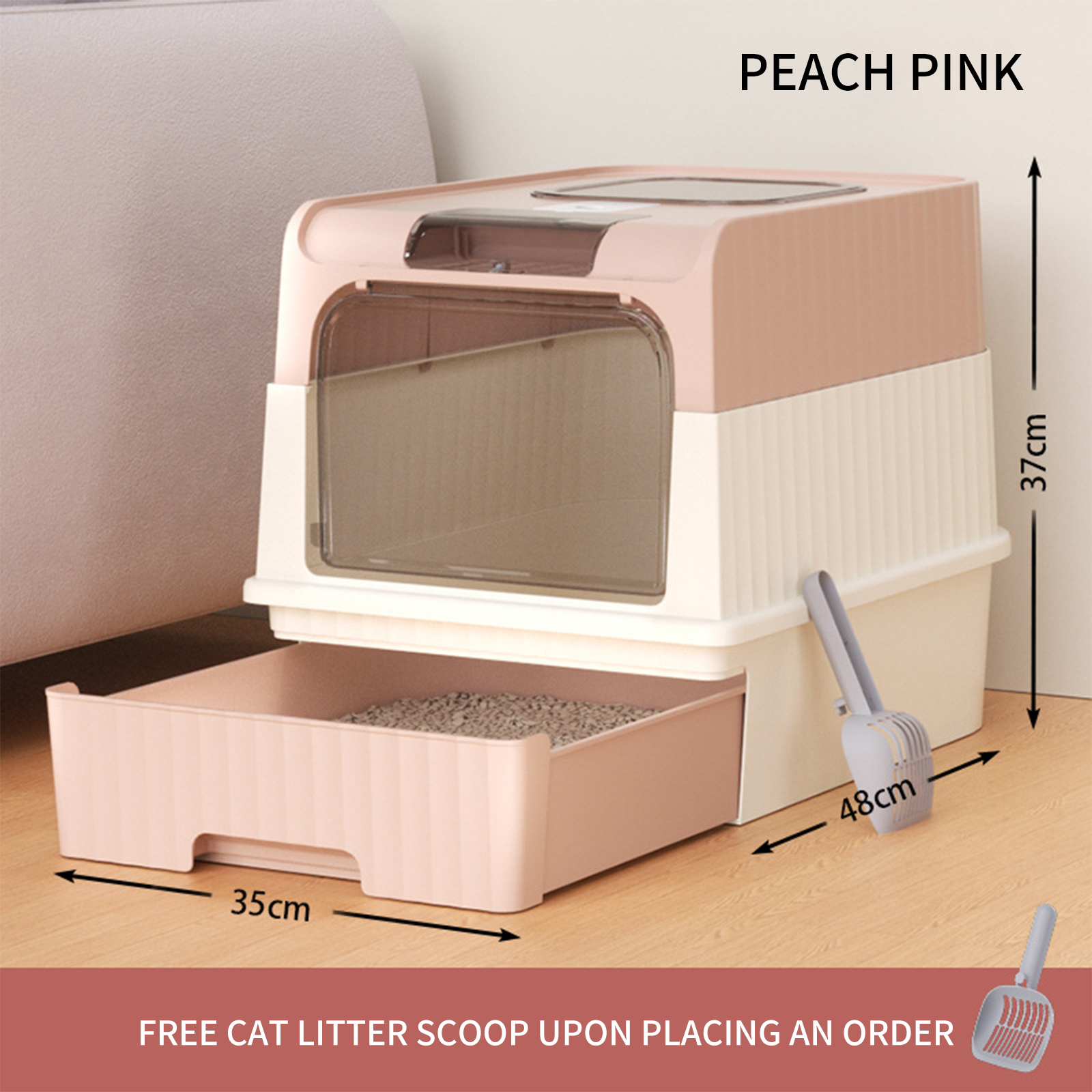 Cross border dropshipping oversized drawer style cat litter box, fully enclosed, UV resistant, cat toilet pet supplies