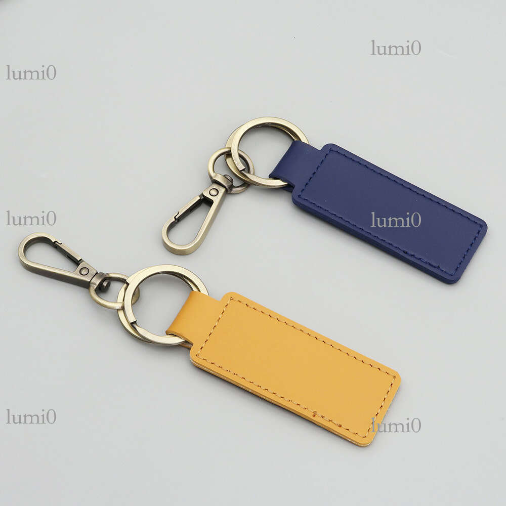 PU Leather Keychain Double-Sided Stitching Printable Bag Pendant Business Small Gift