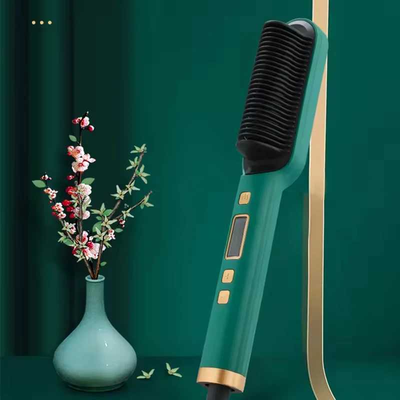 Hair Straightener Style LED Display Fast Heat Portable Electric Hair Straightener Comb Hair Straightener Curler Brush W250814
