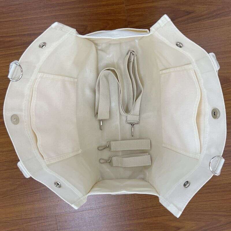 Leisure, minimalist, versatile, bear embroidered mommy go out canvas bag, mother and baby handbag