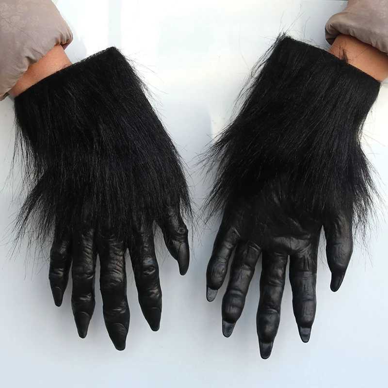 Halloween Wolf Gloves Werewolf Costume Christmas Fingernails Adult Monster Hands Paws Claw for Props Cosplay Party Easter Y250814