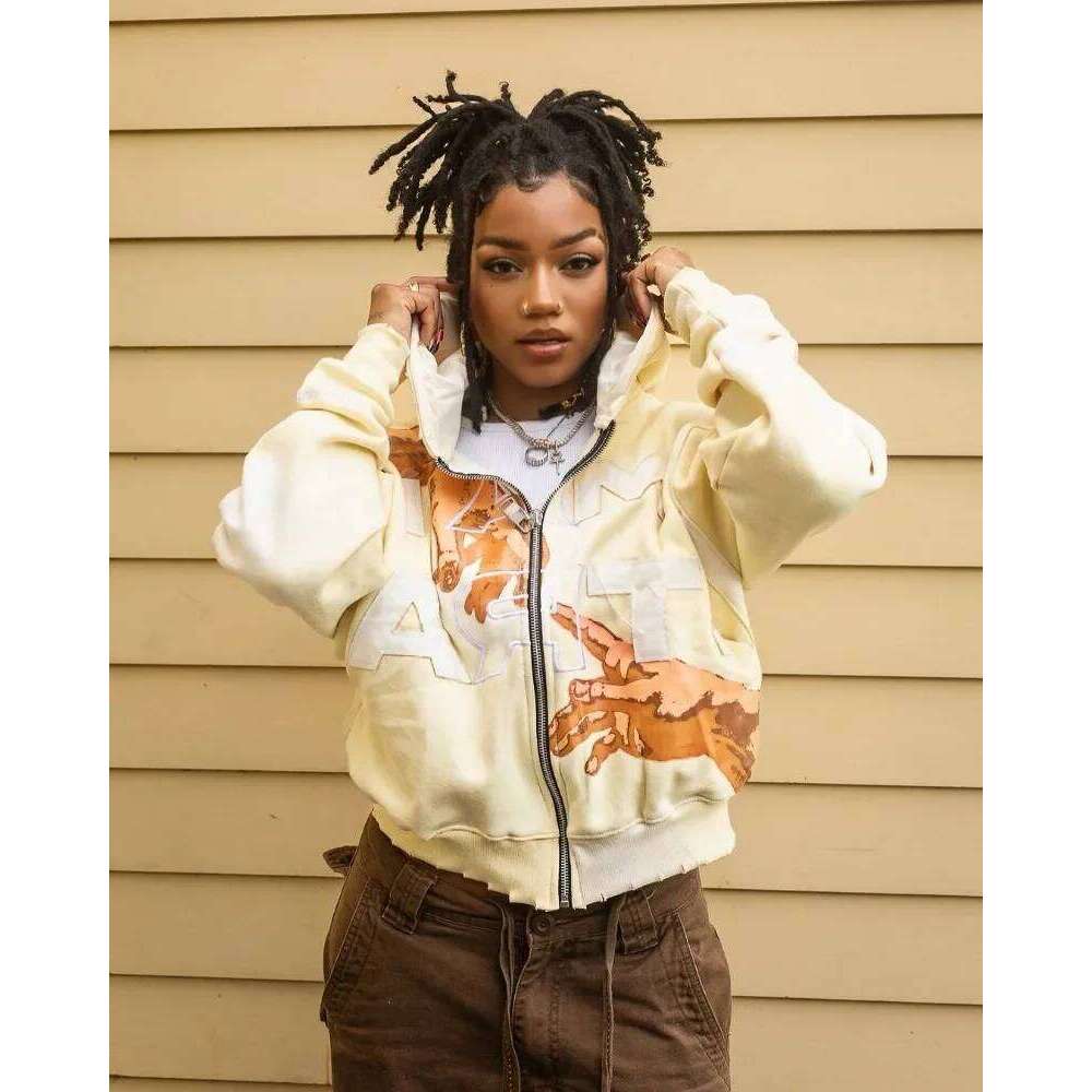 American Retro Letter Print Haruku Y2k Loose Sweatshirt Men Street Casual Fashion Couple Oversized Zipper Hoodie Women