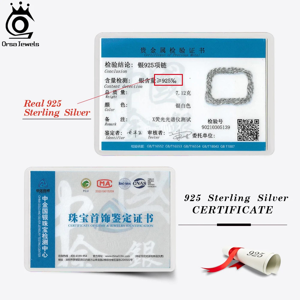 ORSA JEWELS Genuine 925 Sterling Silver Rope Chain Necklace Unisex 1mm 2mm m Italian Twist Choker Gift 4060cm SC29 250811