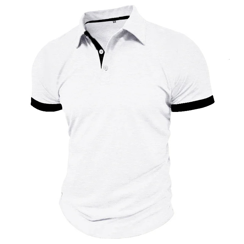 Summer Mens Short Sleeve Polo Shirt Lapel Oversize Solid Color T Shirts Breathable Streetwear Sport Activities Shirts Man 250813
