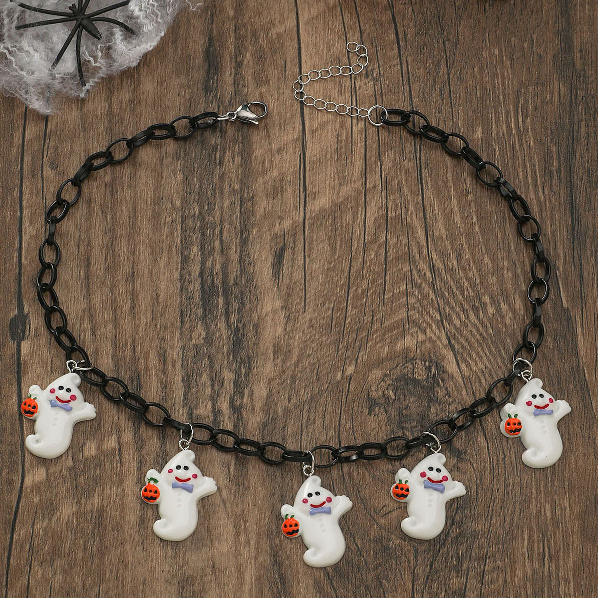 Quirky and Fun Necklace Halloween Creative Pumpkin Ghost Pendant Collarbone Chain