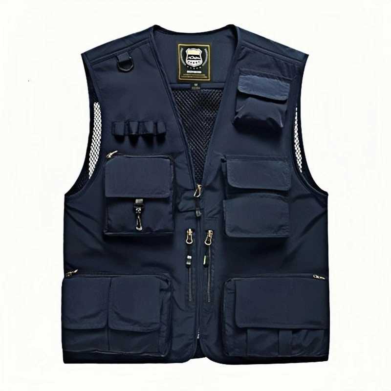 Mens Vest Multi-ket Thin Trend Mesh Breathable Detachable Waistcoat Outdoor Mountaineering Fishing Casual Vest Y250814