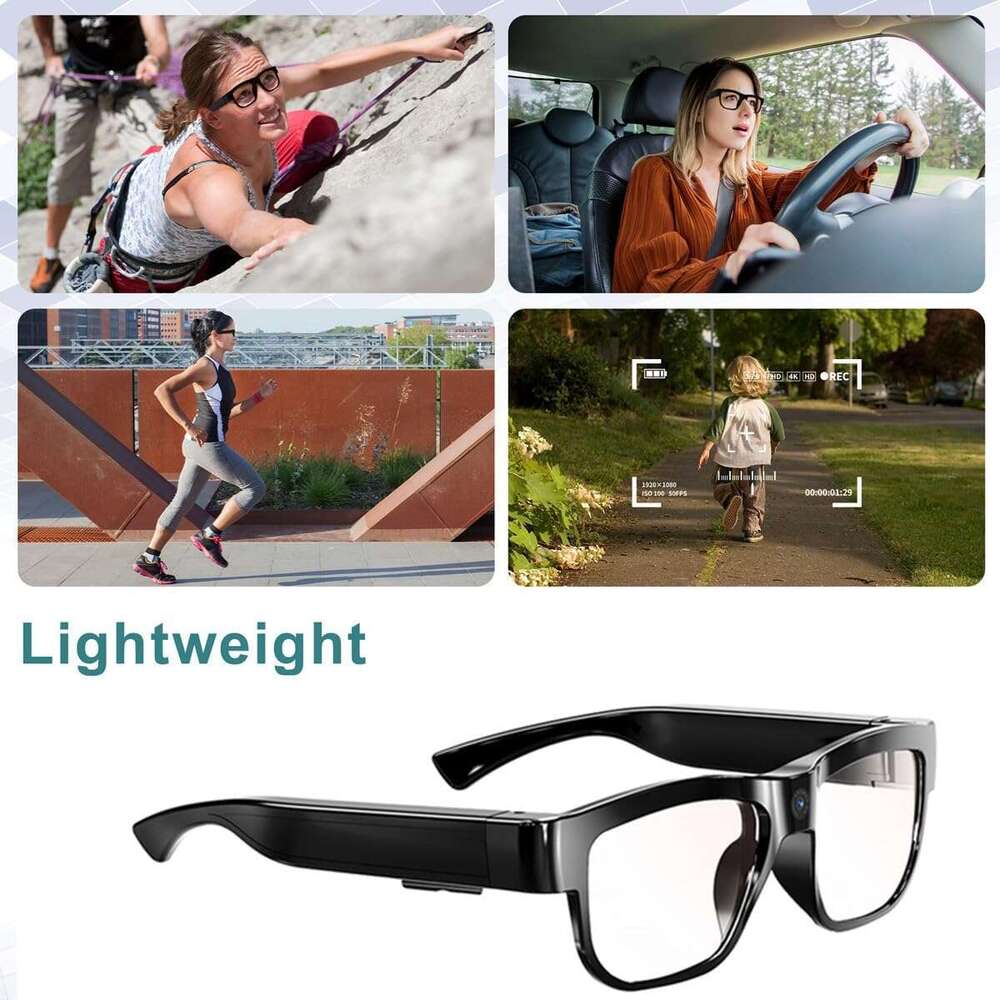 HD Smart Recording Outdoor Sports with Camera Wearable Glasses Built-in 32G Storage Card Open on Computer 123