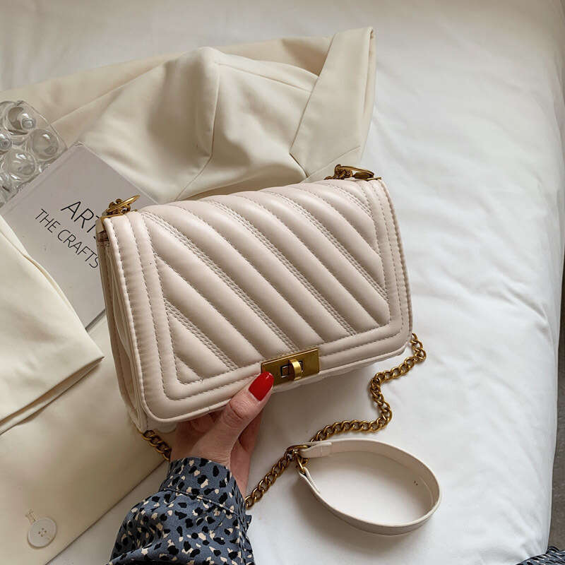 2024 new summer fashion fragrant style women's dia grid chain shoulder crossbody small bag