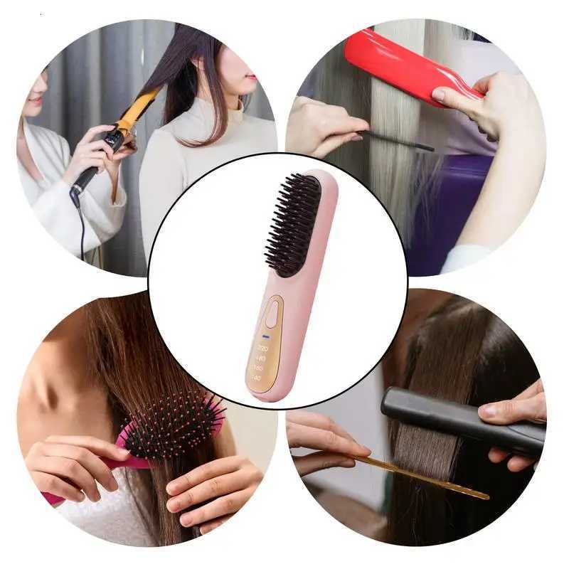 Hair Straightener Brush Styling Straightening Smoothing Comb Hair Straightener Heat Pressing Combs for Women Girls Family W250814