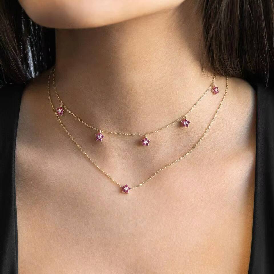 LOZRUNVE Factory Wholesale Cute Sterling Sier Mini Hamsa Charm Choker Necklace