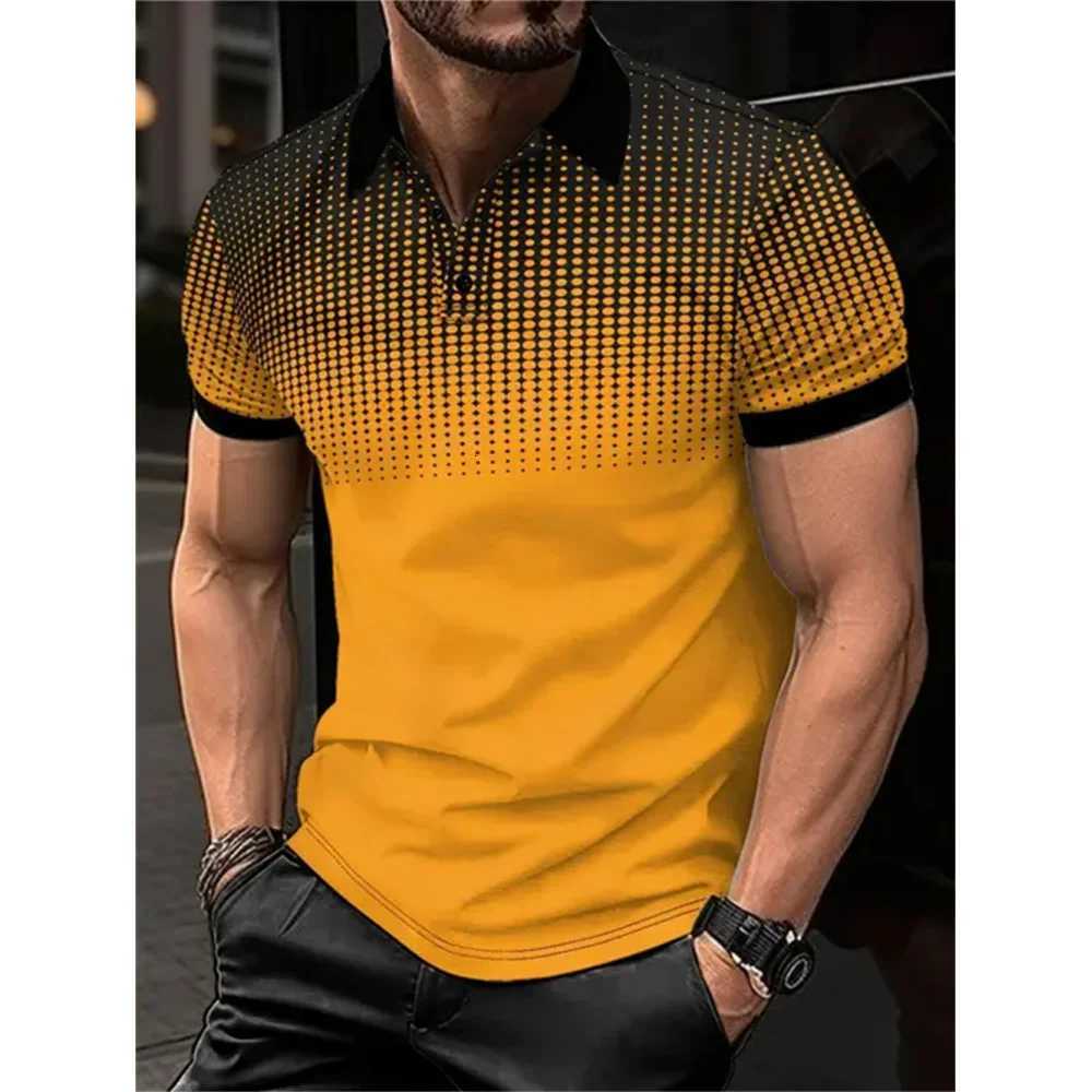 Mens Color Block Stripe Short Sleeve Summer Thin Polo Shirt Stylish Zipper Crew Neck Polo Shirt Mens Golf Casual Polo Shirt XJ250804