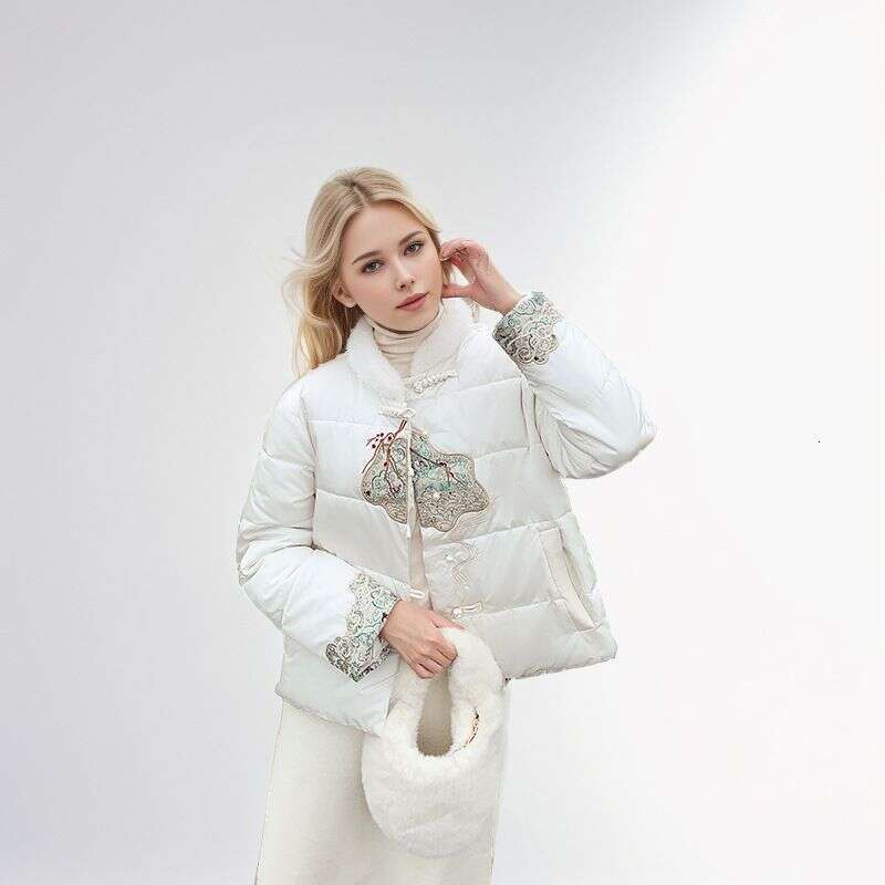 2025 Down And Women's Winter Embroidery New Temperament Chinese Short Style Warm Cotton Jacket
