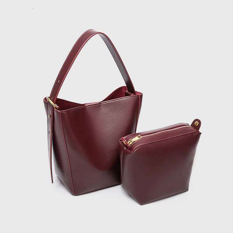 Fashion Retro Bucket High Quality PU Leather Tote Women Handbag Casual Shoulder Bag Shopping Crossbody Female Purse