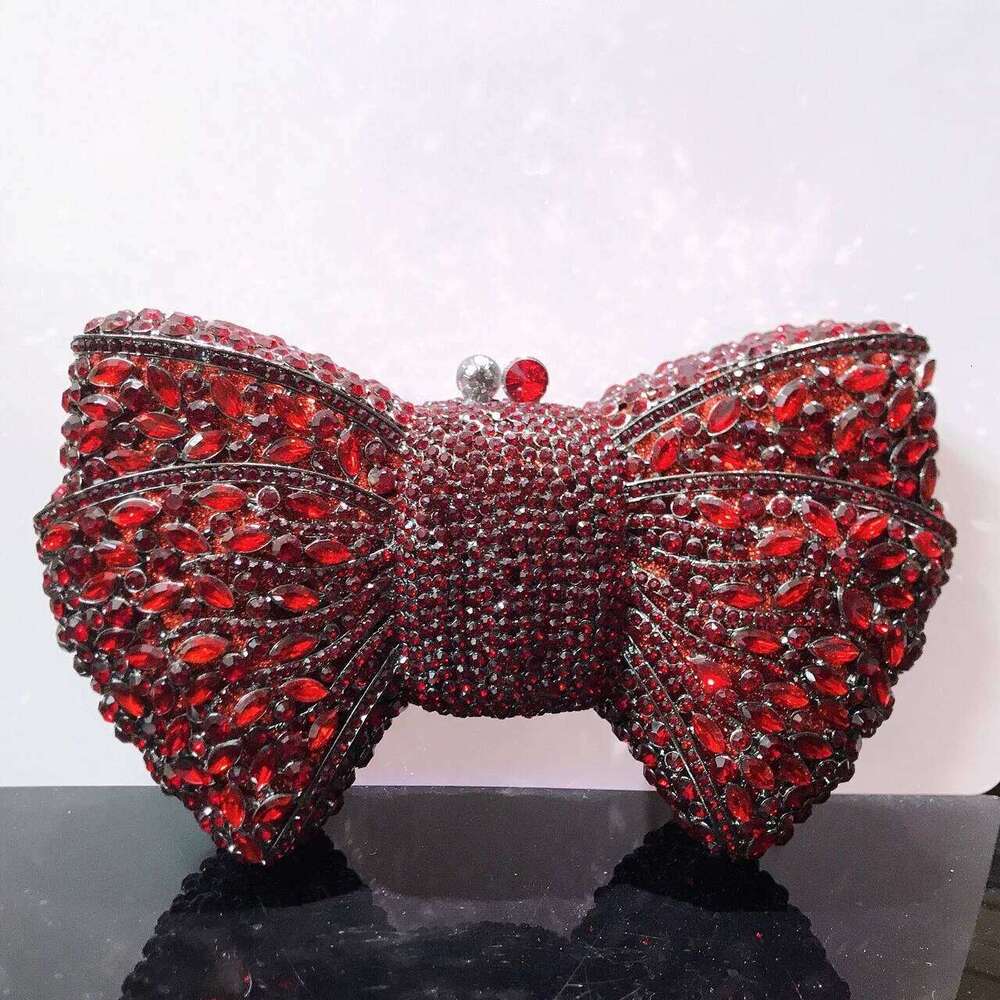 Newest Rhinestone Green/Black Clutch Purse Bow Dia Women Red Evening Clutches Bags Wedding Bridal Bag Stones Handbags
