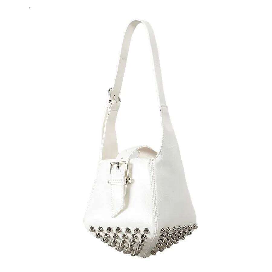 City Bag Bucket Bag For Women Designer Handbag Purse 2025 New In PU Mosaic Belt Buckle Rivet Decoration Underarm Shoulder
