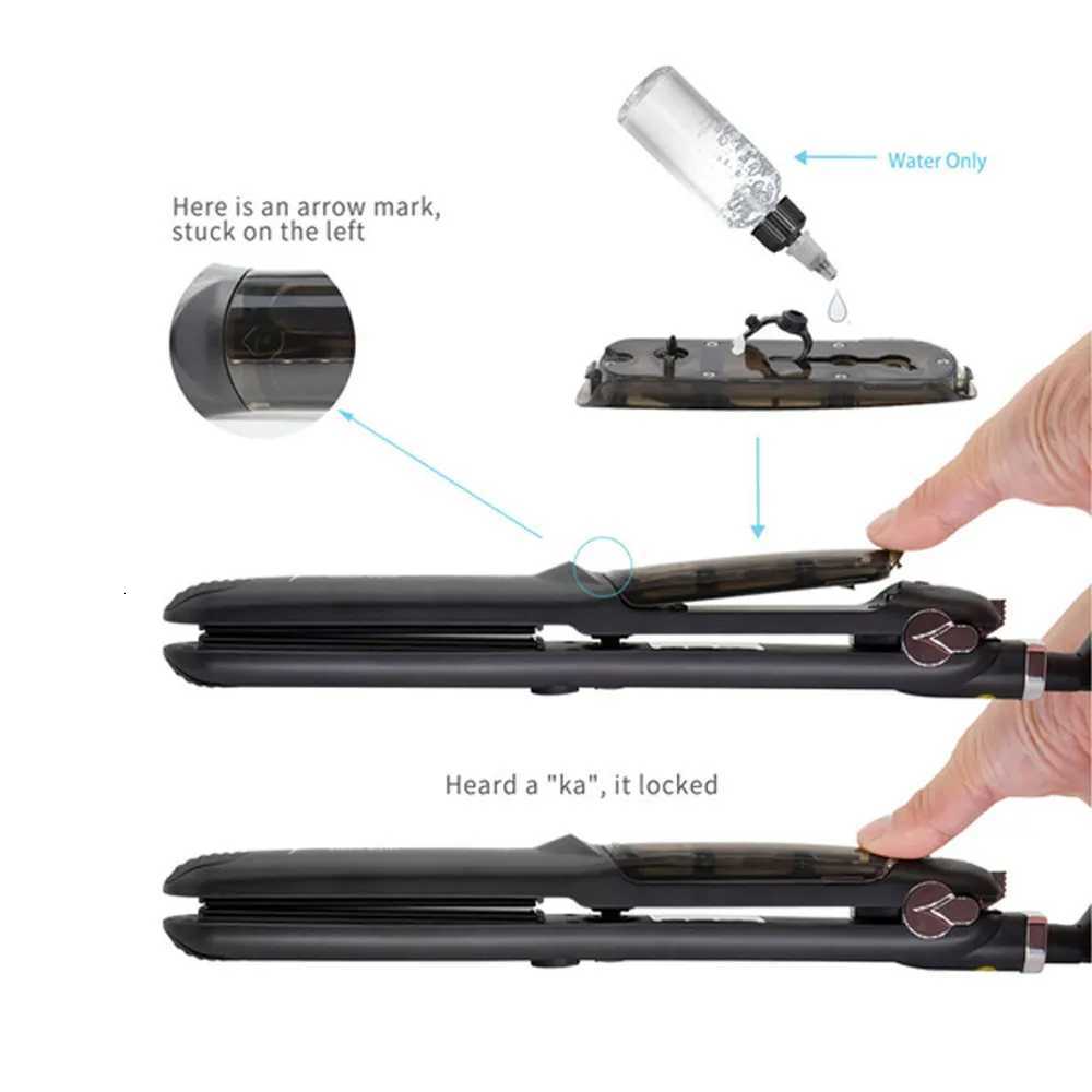 Household Hair Straightener Professional Steam Hair Flat Iron Ceramic Vapor Straight Curling Dual-use Hair Beauty W250814