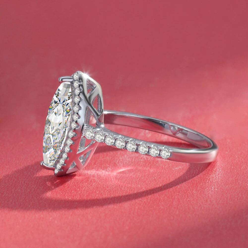 BXINY GRA Certified 1/2CT Marquise Cut Moissanite Ring 925 Sterling Silver For Women Lab-grown Diamond Wedding Band Fine Jewelry