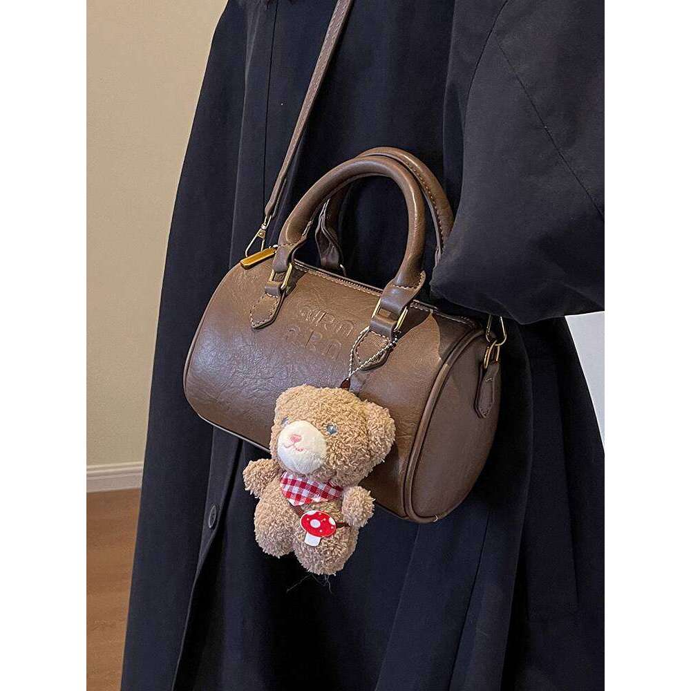 Korean INS Cute Handbag for Women 2025 New NEW free shipping Autumn Winter Boston High-end Feel Shoulder Bag