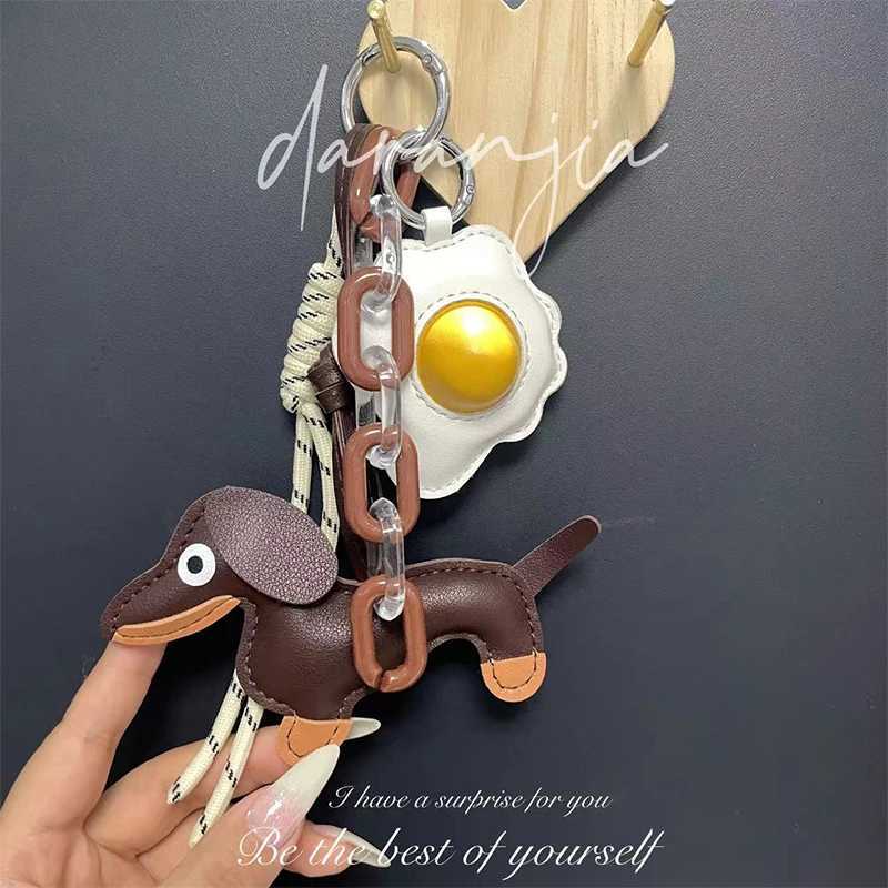 New Poached Egg Bag Pendant Dachshund Diy Cotton-filled Exquisite Fried Egg Keychain Niche Cute Mini Egg Pendant Ruths Same Y250814