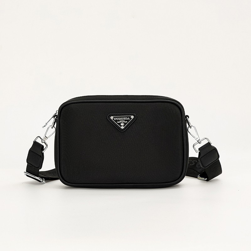 new Classic Black Camera Bag - A Casual and Versatile Small Square Bag It's a waterproof nylon shoulder - crossbody bag for women in foreign trade.