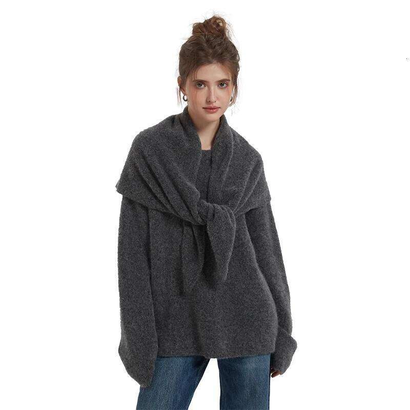 Bahtlee-Women's Alpaca Sweater Pullover Long Sleeves O-Neck Knitted Loose,Winter 20250809