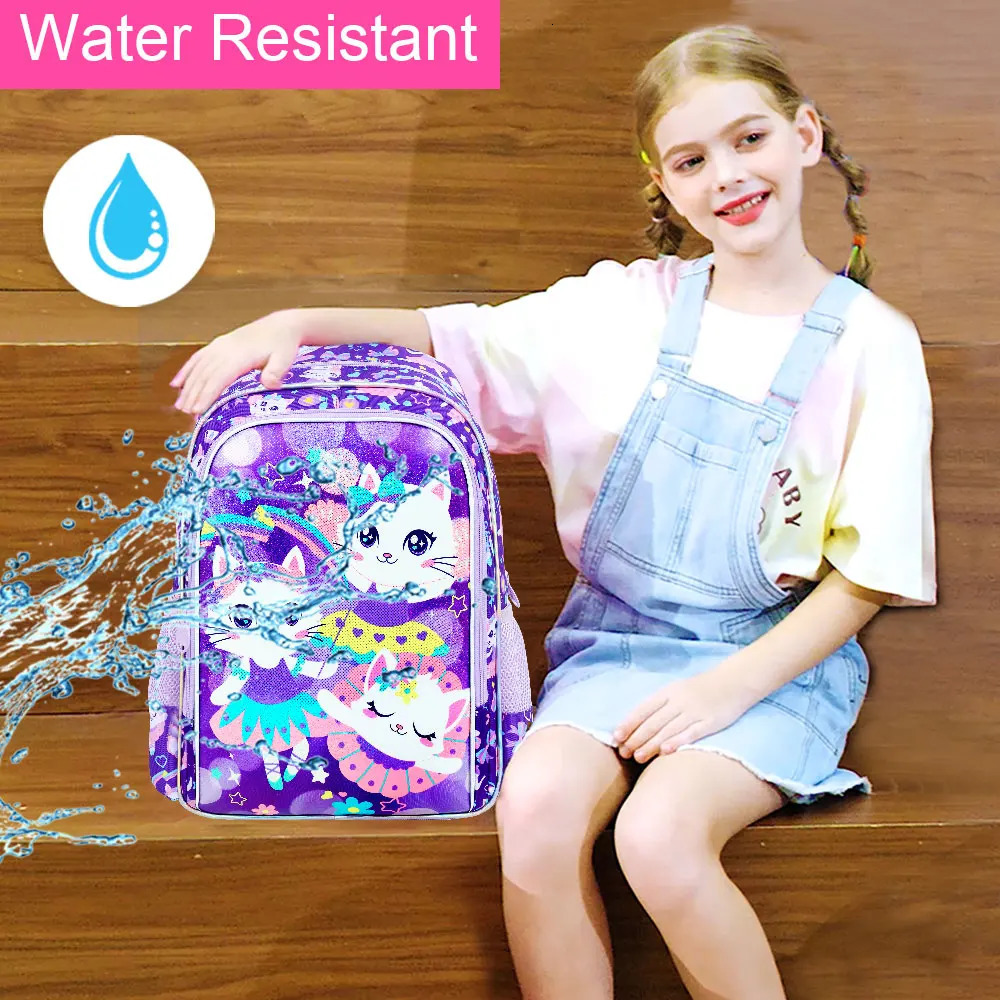 3PCS Backpack for Girl 16 Kids Backpacks with Lunch Box Water Resistant Girl Bookbag for School Elementary 250813