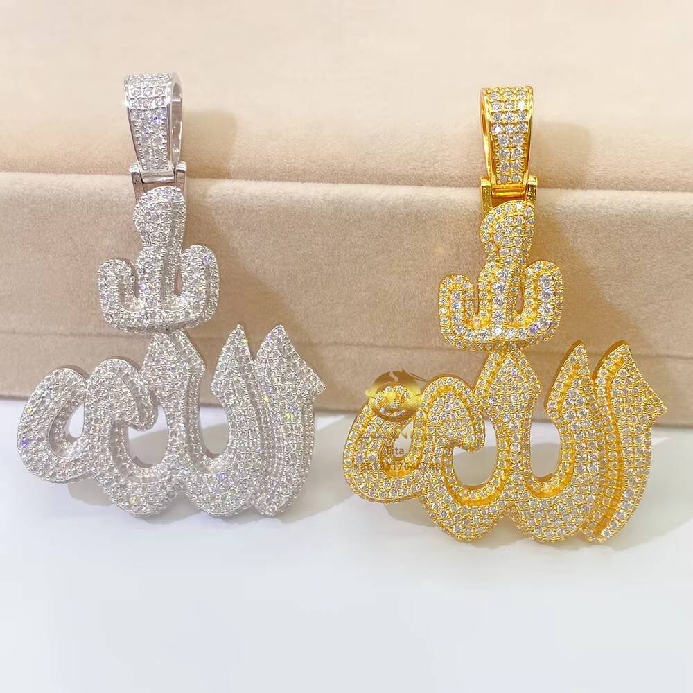 Hip Hop Hot Selling Fire Pendant Custom Ice 925 Sterling Silver Genuine Moissanite Sterling Silver Pendant