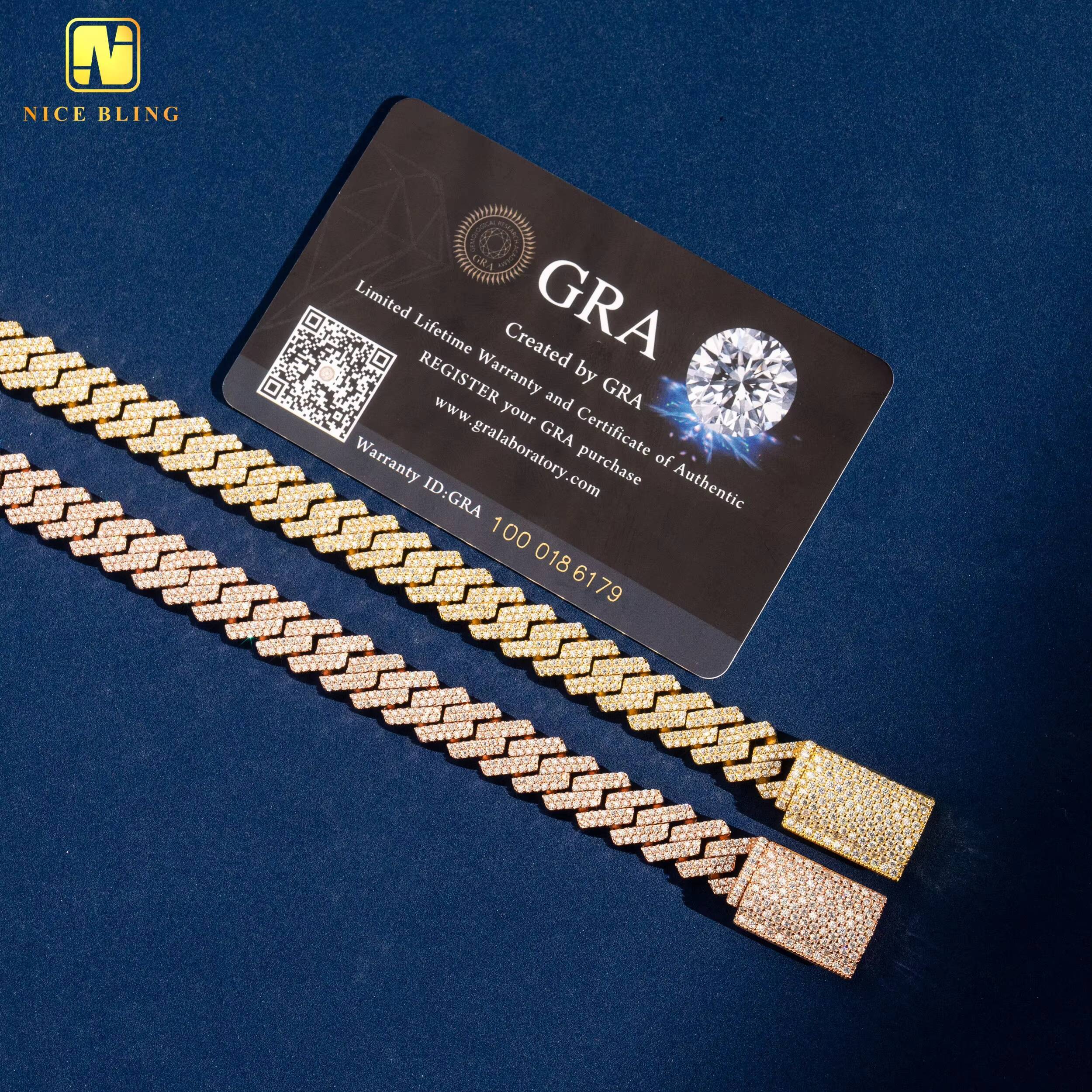 Hot Selling Jewelry Pass Diamond Tester Men Women 6MM Cuban Link Chain 925 Sterling Silver Hip Hop Cuban Link Chain