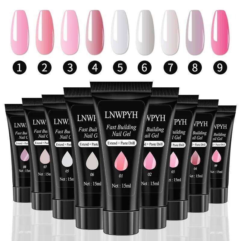 With LED Light Dryer Drill Hine Poly Nail Extension Gel Varnish Soak Off Polish Manicure Tools Kit