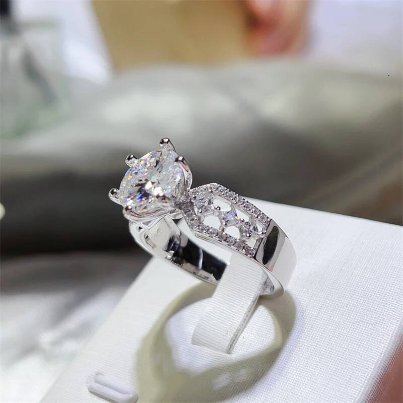 BXINY GRA Certified 3CT Moissanite Rings 925 Sterling Silver D Color Lab Diamond For Women Engagement Wedding Bands Fine Jewelry