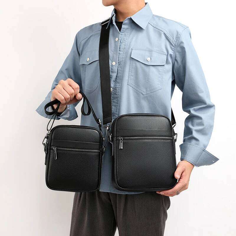 100% Genuine Leather Men's Shoulder Messenger Bag Crossbody Bags new Small Man Designer Handbag Bolso Male