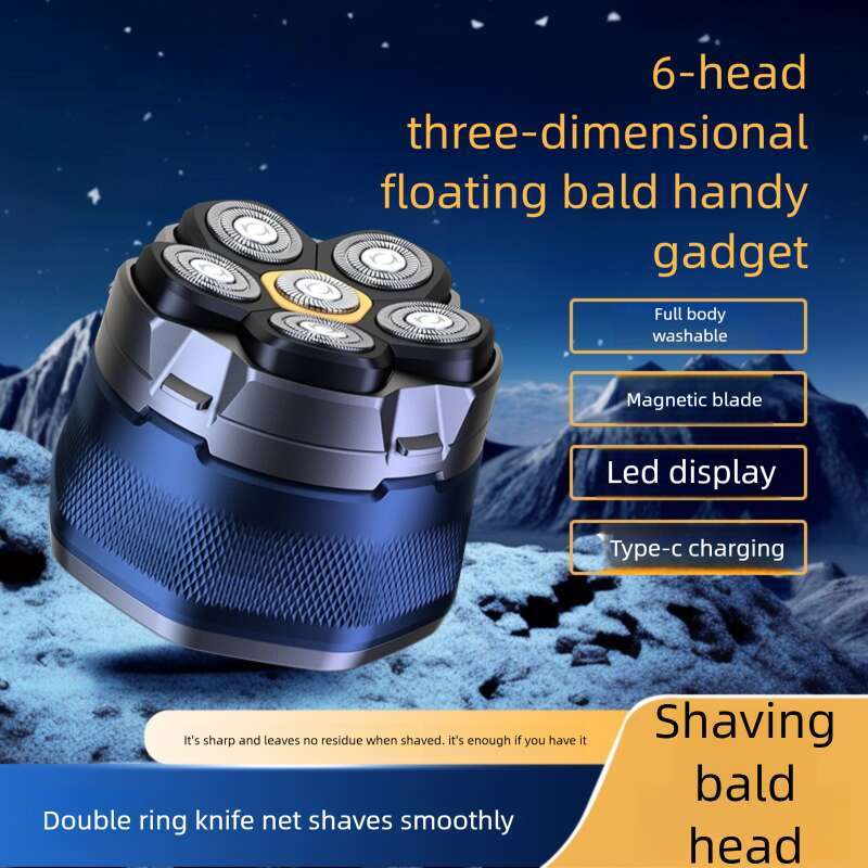 New Magnetic Rotating Six Blade Magic Bald Haircut Hine Fully Washable Body Shaver