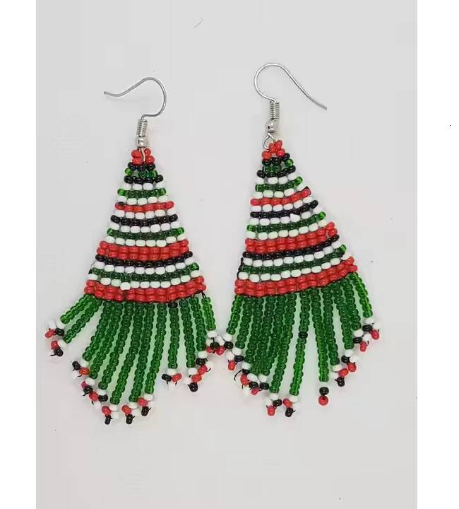2025 New Bohemian Handmade Colorful Beaded Exaggerated Tassel Long Earrings Women's Accessories