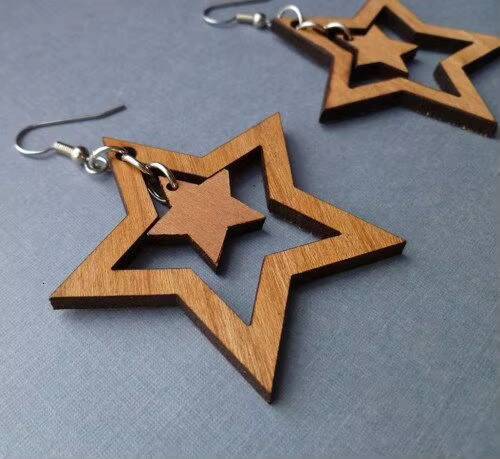 High Quality bohemian Exaggerated Eardrop Geometric Long Tassel Wooden Beads Earrings for Women