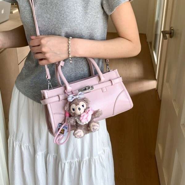 Korean 2025 New Style Solid Color Casual Shoulder Crossbody Bag in Niche Fashion Oil Wax Leather Handbag