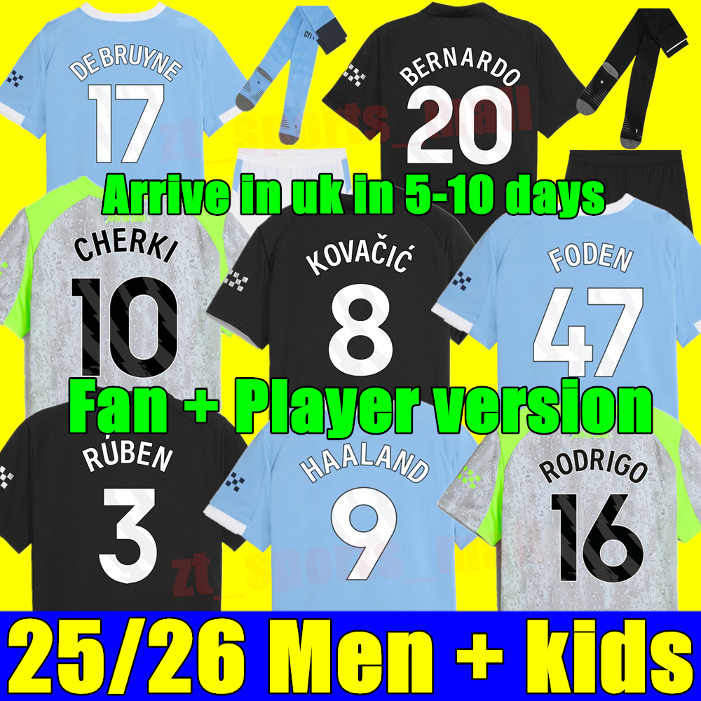 25 26 HAALAND soccer jersey home away 3rd 4th DE BRUYNE GREALISH DOKU STERLING MAHREZ FODEN 2025 2026 football shirt uniforms fans Player men kids kit sets