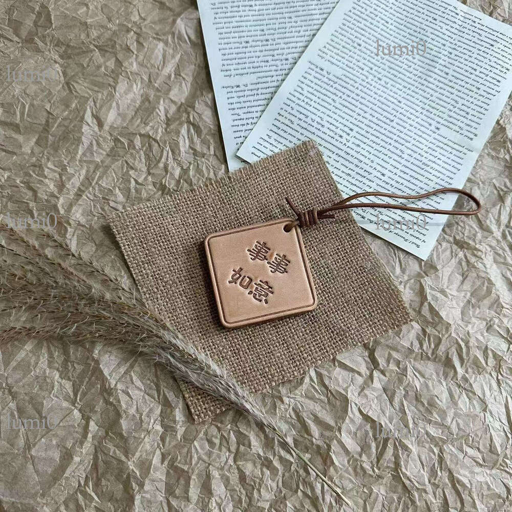 New Cowhide Bag Tree Paste Leather Rope Wedding Celebration Meaning Souvenir Car Pendant