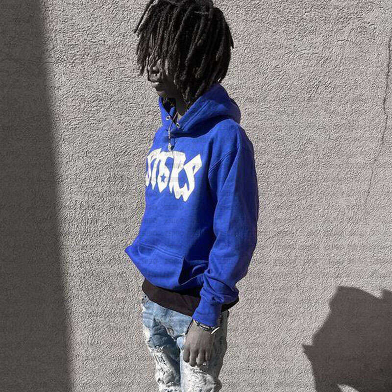 Street Hip-Hop Gothic Punk Style Hoodie with Number and Letter Print Pullover Sweatshirt