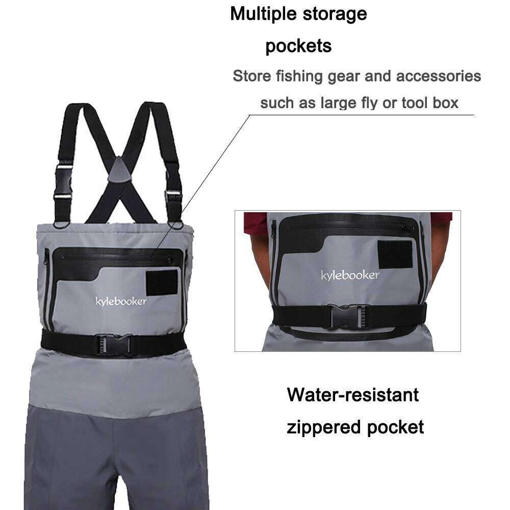 5-Layer Durable Breathable Waterproof Stocking Foot Fly Fishing Chest Waders Pants For Men And Women