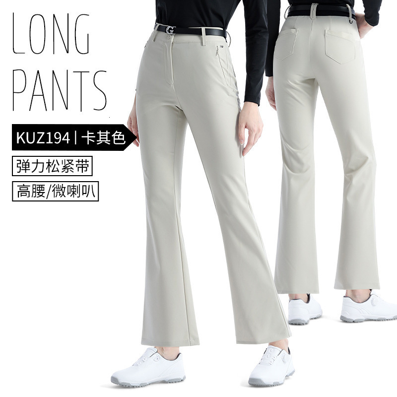 PGM Golf Clothing Womens Summer Stretch Micro-flared High-waisted Trousers Back Elastic Band Sports Pas 250122