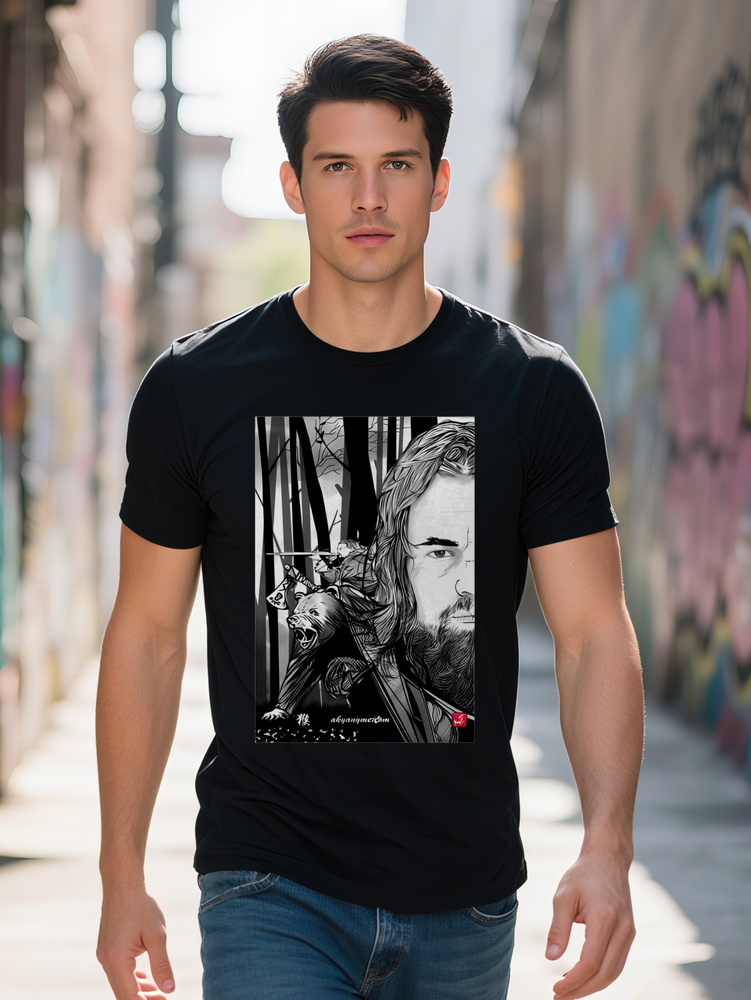 Casual Versatile Round Neck T-Shirt Print Pattern Top Men's Gift dd856