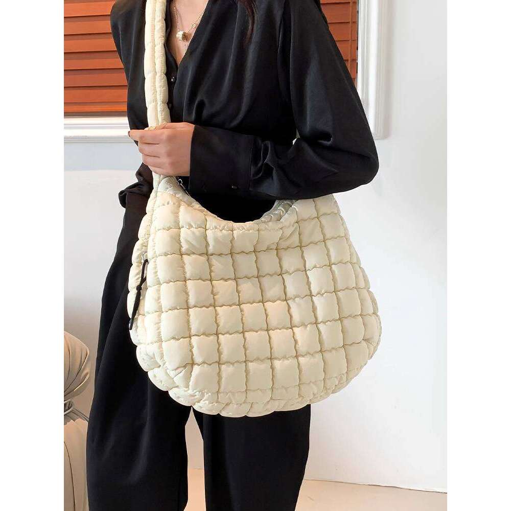 Korean Version Large Capacity Underarm Woven for NEW free shipping Women New 2025 Simple Fashion Diamond Tote Versatile Shoulder Bag
