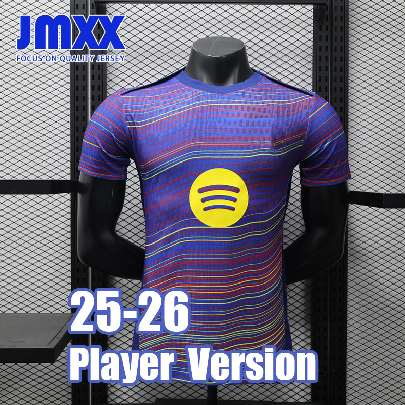 Player Version JMXX 25 26 Barcalonaes Soccer Jerseys Special Pre Match Training Lamine Yamal Raphinha Mens Jersey Man Football Shirt 2025 2026