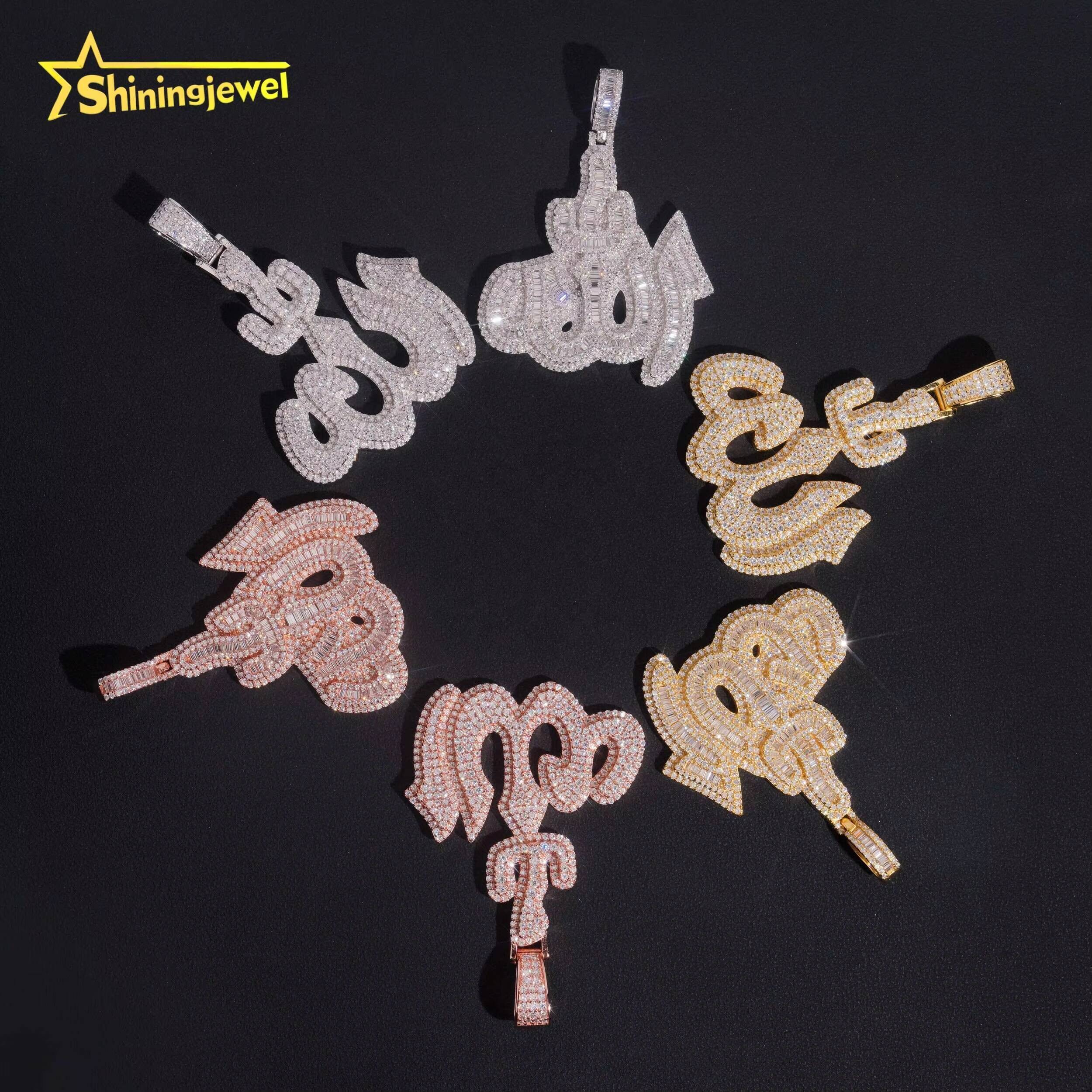 Fine Jewelry Top Quality Iced Out 925 Sterling Silver Mens Allah Moissanite Hip Hop Pendant