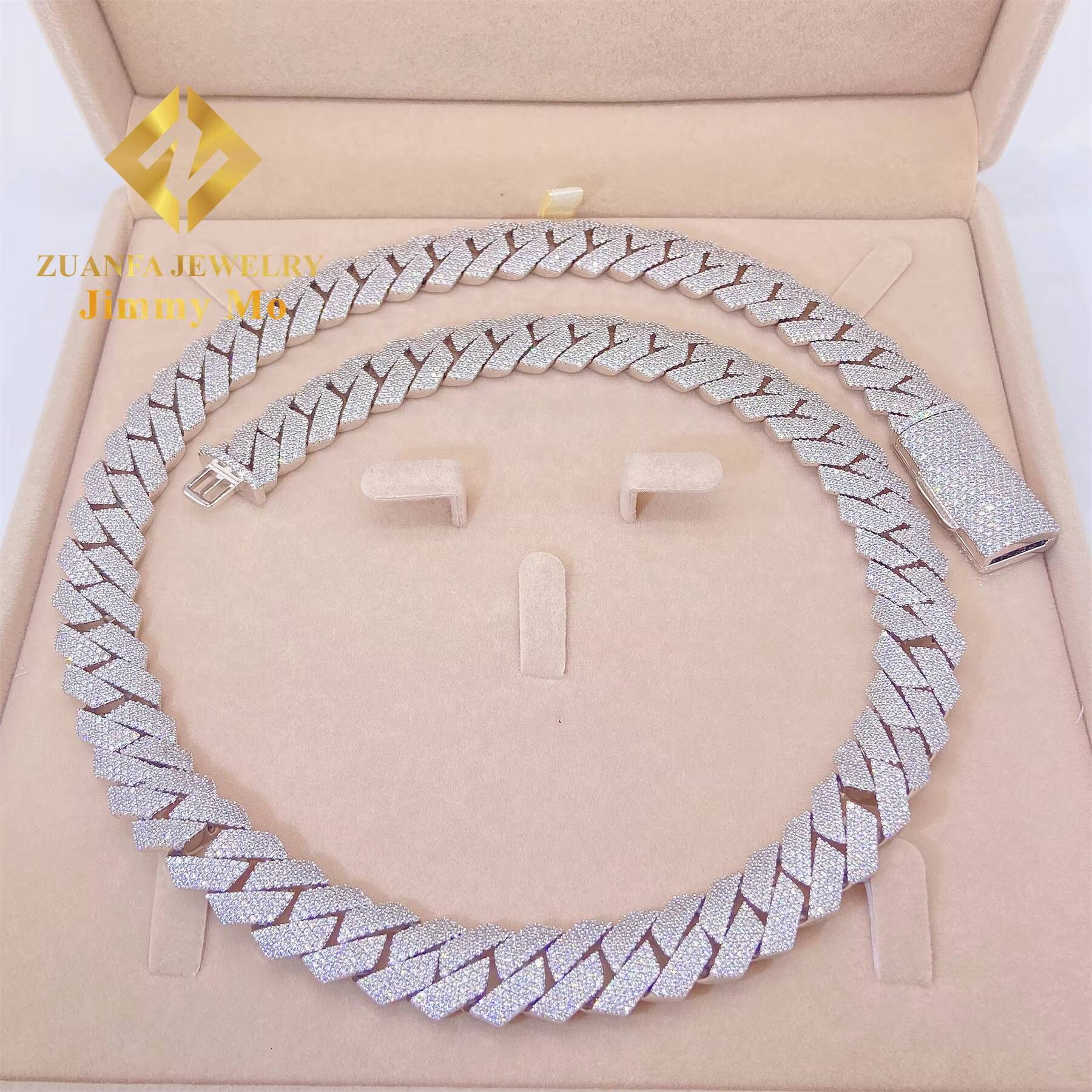 Best Selling 15mm 18mm S925 Iced Out Man Hip Hop Jewelry GRA Certificates Pass Diamond Tester VVS1 Moissanite Cuban Link Chain