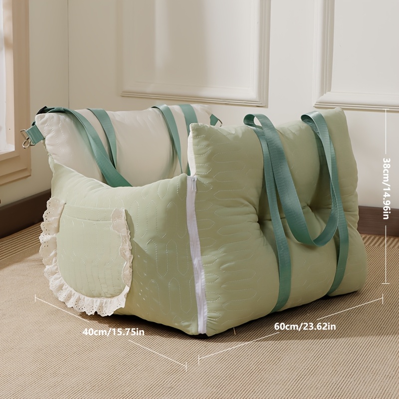 Cooling Ice Silk Car Pet Bed for Cats Small-Medium Dogs, Anti-Slip Fixed, Portable Stylish Easy-Clean Durable