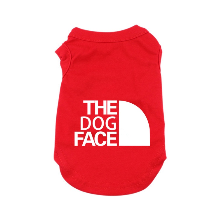 Cotton Breathable Dog Shirt Vest with 'The Dog Face' Print Soft Dog Shirts Pet T-Shirts Sleeveless Vest For Summer CH323