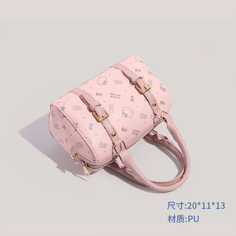 New Hello Kitty Crossbody Handbag Boston Pillow Bag Versatile Classic Fashion Clear Print Texture