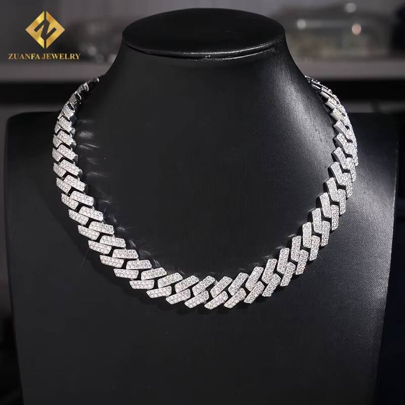 Wholesale Price Fashion Cuban Link Chain Sterling Sier Moissanite 16mm Men Hip Hop Rapper Pass Dia Tester
